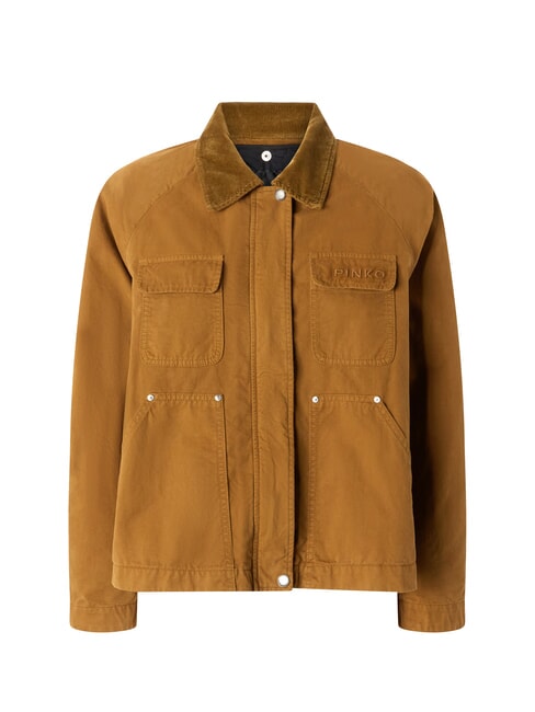 CANNONE Jacheta caban cu guler de catifea bronz - Jachete pentru femei