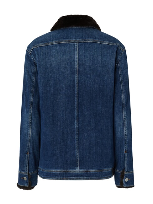 POP Jacheta denim cu aplicatii spalare vintage mediu închis la culoare - Jachete pentru femei