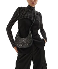 PINKO BRIOCHE Mini geanta cu stele si strasuri limuzină neagră-gunmetal - Genți femei - 5