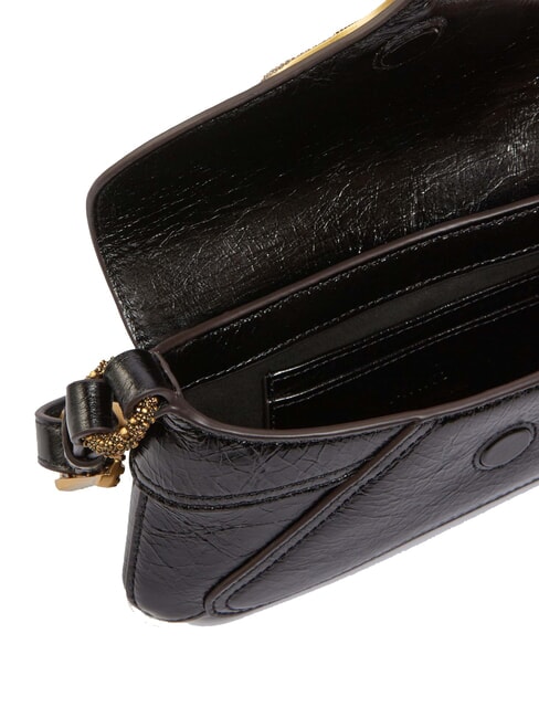 520 Geanta din piele cu efect vintage aur negru-vechi - Genți femei