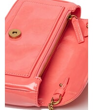 PINKO LOVE ONE Mini geantă de umăr strălucitoare floare de piersic-aur antic - Genți femei - 4