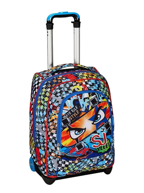 FACCE DA SJ! BIG Rucsac troler cu 2 roti fluorescent turcoaz - Rucsacuri cu role