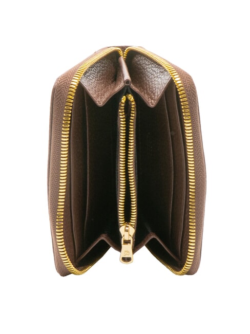 BASIC Portofel mic din piele cu fermoar maro închis - Portofele femei