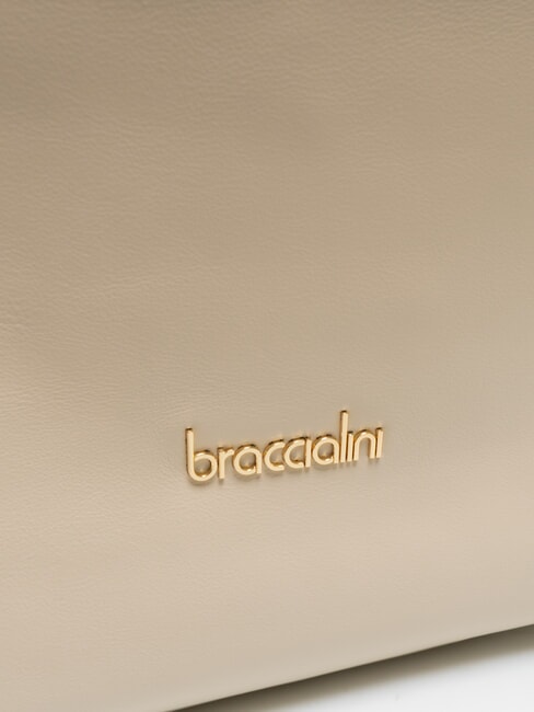 NORA Geanta de cumparaturi din piele cu catarame bej - Genți femei