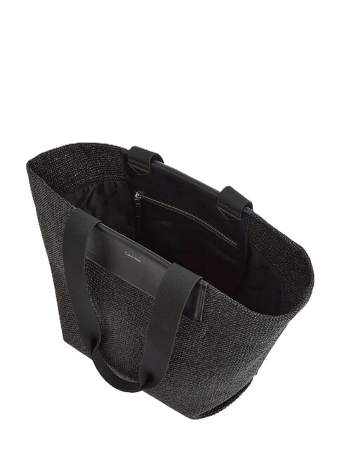 CK RAFFIA Cumpărător de umăr ck negru - Genți femei