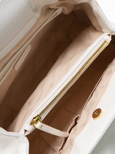 GISELLE Geanta de umar cu logo metalic alb - Genți femei