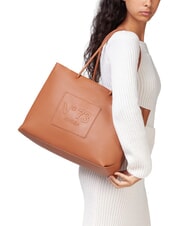 V73 NINETTE Geantă de cumpărături cu logo în relief piele - Genți femei - 5