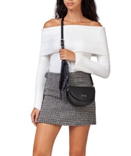 V73 ALICE Geanta cu clapa si esarfa negru - Genți femei - 5