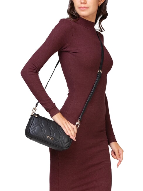 MARGARET Geantă cu motive matlasate cu două funcții negru - Genți femei