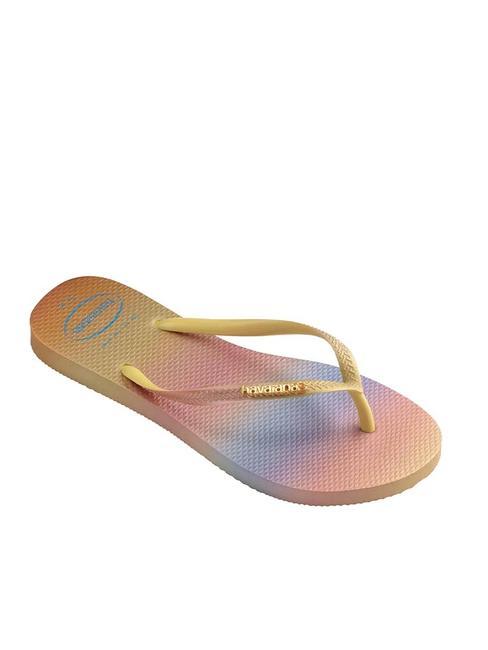 SLIM GRADIENT Papuci flip-flop pixeli galbeni - Pantofi femei