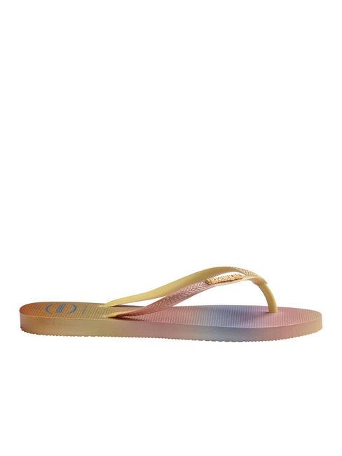 SLIM GRADIENT Papuci flip-flop pixeli galbeni - Pantofi femei