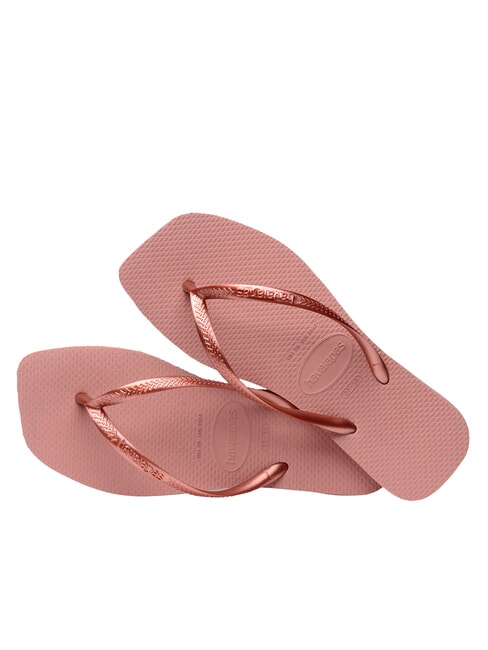 SLIM SQUARE Flip Flops cu vârful pătrat CROCUS / ROSE - Pantofi femei
