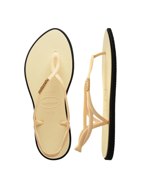 LUNA POINT Sandale flip-flop cremă de unt - Pantofi femei