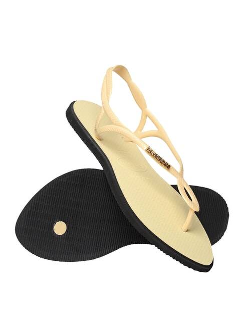 LUNA POINT Sandale flip-flop cremă de unt - Pantofi femei
