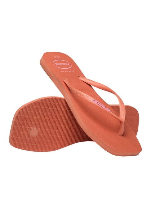 SQUARE LOGO Papuci flip-flop lut roz - Pantofi femei