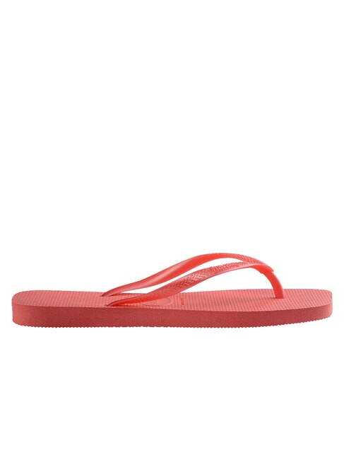 SLIM SQUARE Flip Flops cu vârful pătrat coral tropical - Pantofi femei