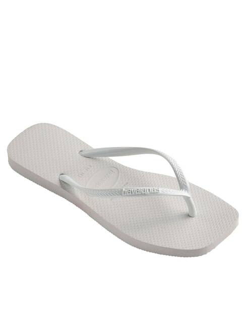 SLIM SQUARE Flip Flops cu v&acirc;rful pătrat alb - Pantofi femei