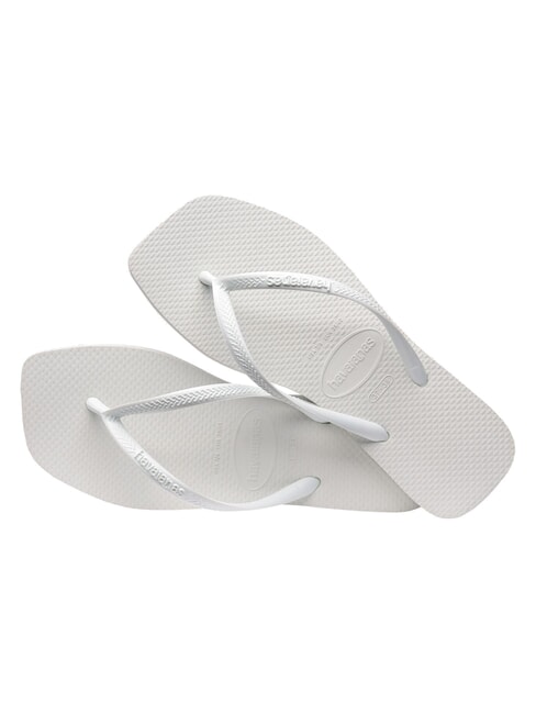 SLIM SQUARE Flip Flops cu v&acirc;rful pătrat alb - Pantofi femei