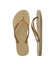HAVAIANAS SLIM GLITTER II Papuci flip-flop nisip/auriu deschis metalic - Pantofi femei - 5