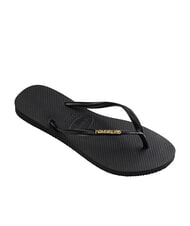 HAVAIANAS SLIM LOGO Papuci flip-flop negru/auriu - Pantofi femei - 2