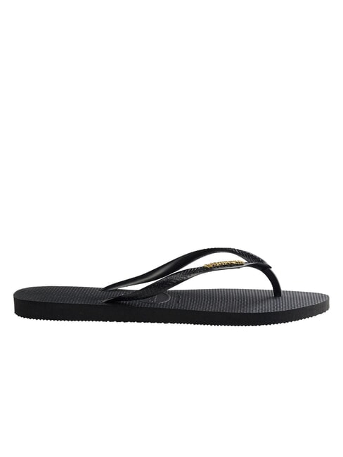 SLIM LOGO Papuci flip-flop negru/auriu - Pantofi femei