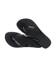 HAVAIANAS SLIM LOGO Papuci flip-flop negru/auriu - Pantofi femei - 4