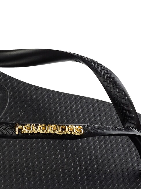 SLIM LOGO Papuci flip-flop negru/auriu - Pantofi femei