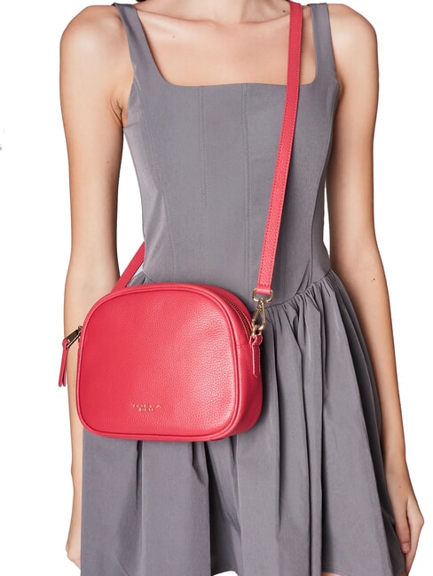 MOONY BAGS Geantă mică de umăr din piele CORAL - Genți femei