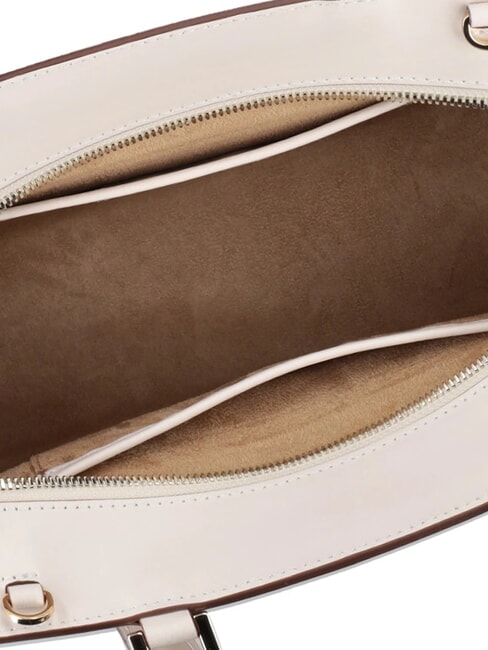 AMELIA Geanta de mana din piele cu farmec fildeș alb - Genți femei