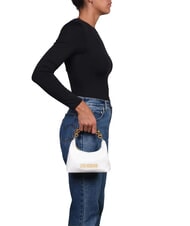 LOVE MOSCHINO CHAIN Geanta de mana mini, cu curea de umar alb - Genți femei - 4