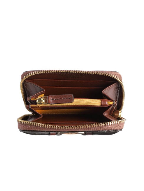 AMELIA Portofel din piele mini cu fermoar BROWN - Portofele femei