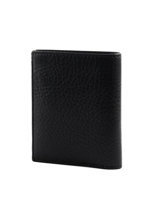 FABIO Suport de card vertical din piele ruteniu mat negru / întunecat - Portofele bărbați