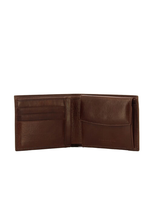 KALLIO Portofel din piele cu portmoneu Maro / Ruteniu - Portofele bărbați