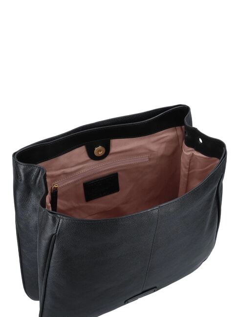 ELISABETTA Geanta din piele cu bareta de umar Negru de aur - Genți femei