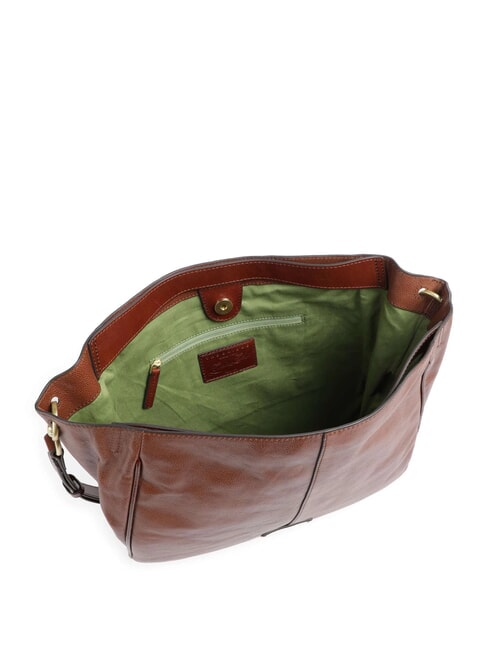 ELISABETTA Geanta din piele cu bareta de umar BROWN - Genți femei