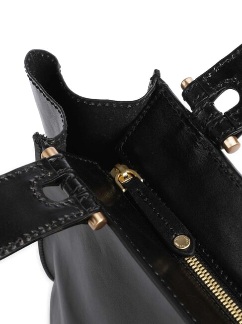 FEBE Geanta de cumparaturi din piele Negru de aur - Genți femei