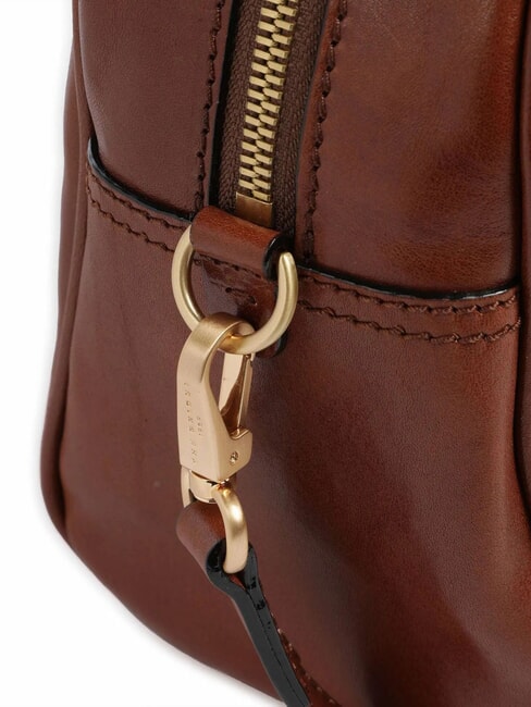 FLORA Geanta ghiozdan din piele cu buzunare BROWN - Genți femei