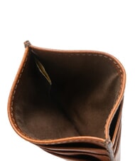 THE BRIDGE CESARE Suport plat pentru card din piele Maro / Paladiu - Portofele bărbați - 3