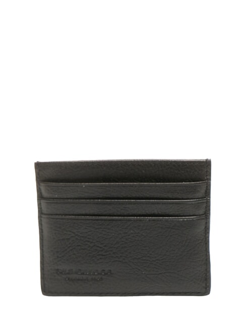 CESARE Suport plat pentru card din piele negru - Portofele bărbați