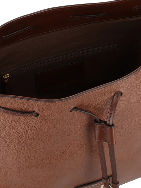 CARLOTTA Geanta hobo din piele cu buzunare BROWN - Genți femei