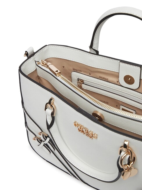 BRAMINA  Geanta de mana, cu bareta de umar alb - Genți femei