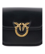 PINKO LOVE BOX Mini geantă nappa cu clapă aur negru-vechi - Genți femei - 4