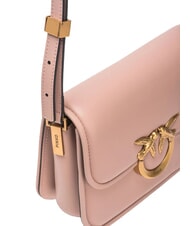 PINKO LOVE BOX Mini geantă nappa cu clapă pulbere-aur antic - Genți femei - 3