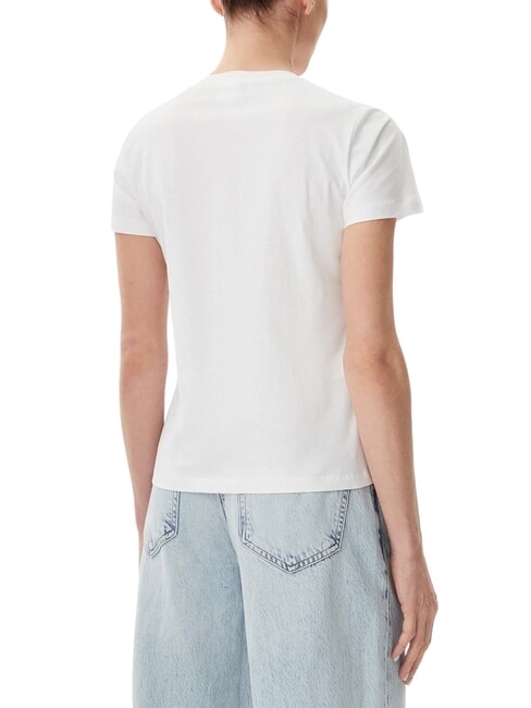 QUENTIN Tricou cu aplicare de bijuterii alb-albă ca zăpada - tricou