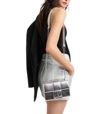 ARMANI EXCHANGE JODIE METALLIC  Mini geantă de umăr / geantă crossbody argint - Genți femei - 5