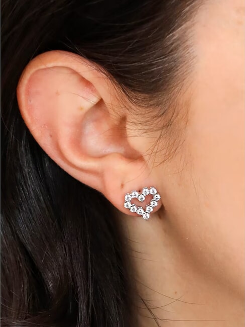 TESORI Cercei din argint și zirconiu  SILVER - Cercei