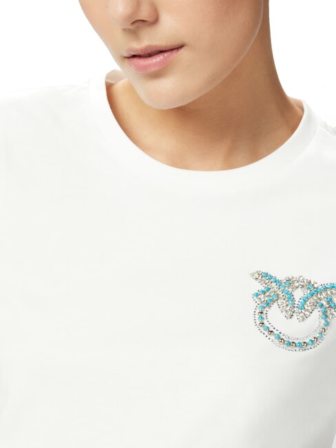 NAMBRONE  Tricou din bumbac alb-albă ca zăpada - tricou