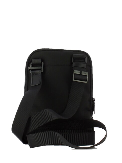 WOODY Geanta din piele si stofa negru - Genți de umăr bărbați