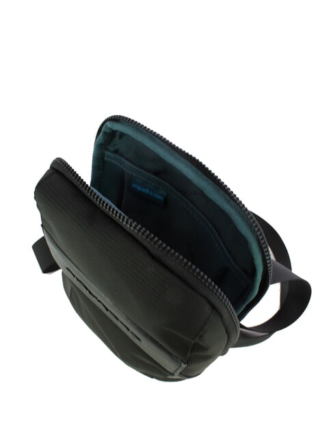 WOODY Geanta din piele si stofa negru - Genți de umăr bărbați