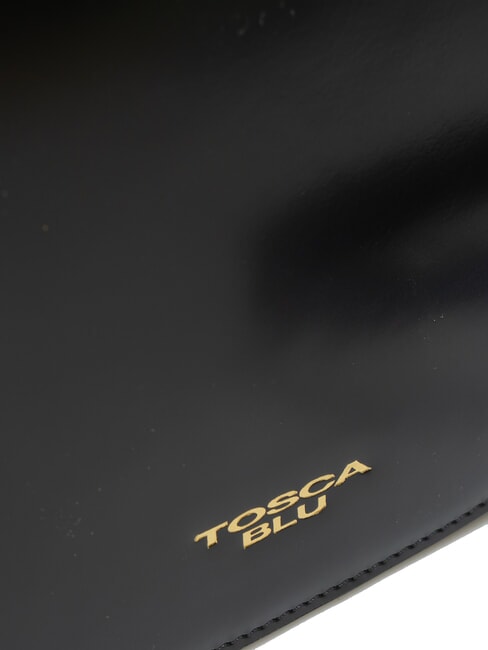 KORA Geanta din piele cu clapa negru - Genți femei